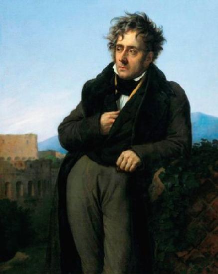 Girodet-Trioson, Anne-Louis Chateaubriand Meditating on the Ruins of Rome Sweden oil painting art